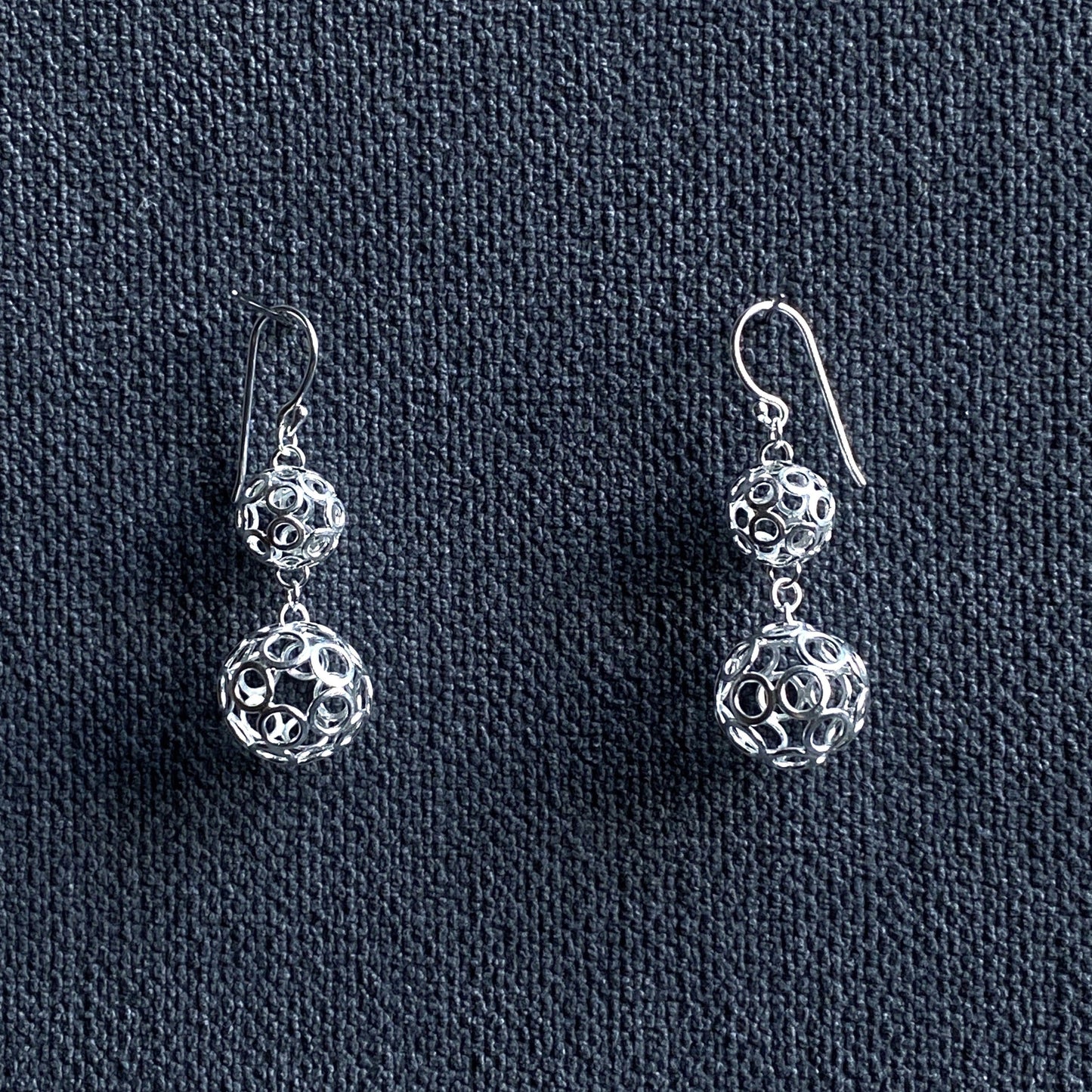 ダブルボール ピアス Silver