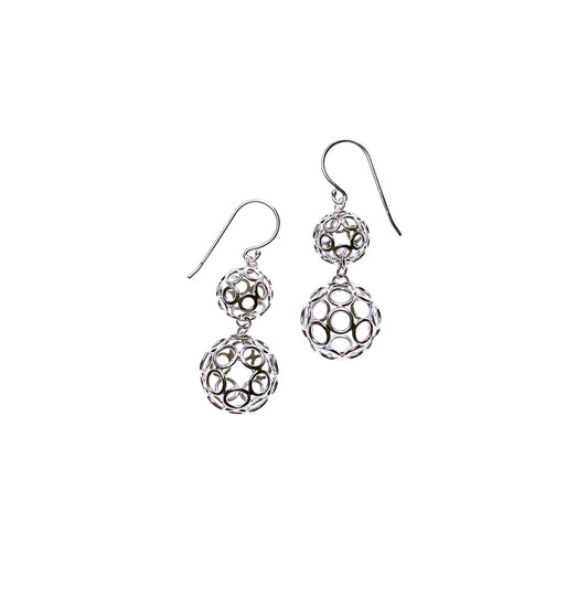 ダブルボール ピアス Silver