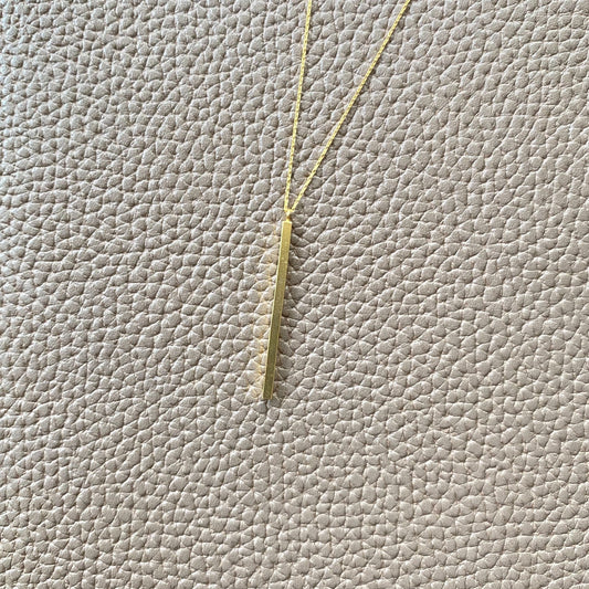 Bar Necklace (Yellow) with NO tarnish-delay coating