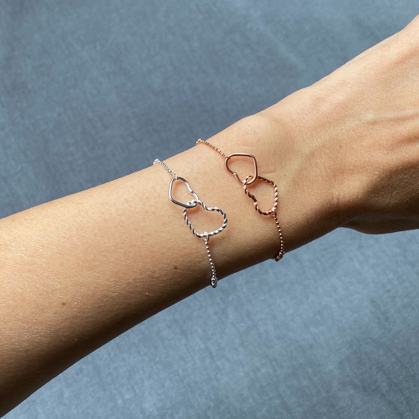 ダブルハートブレスレット