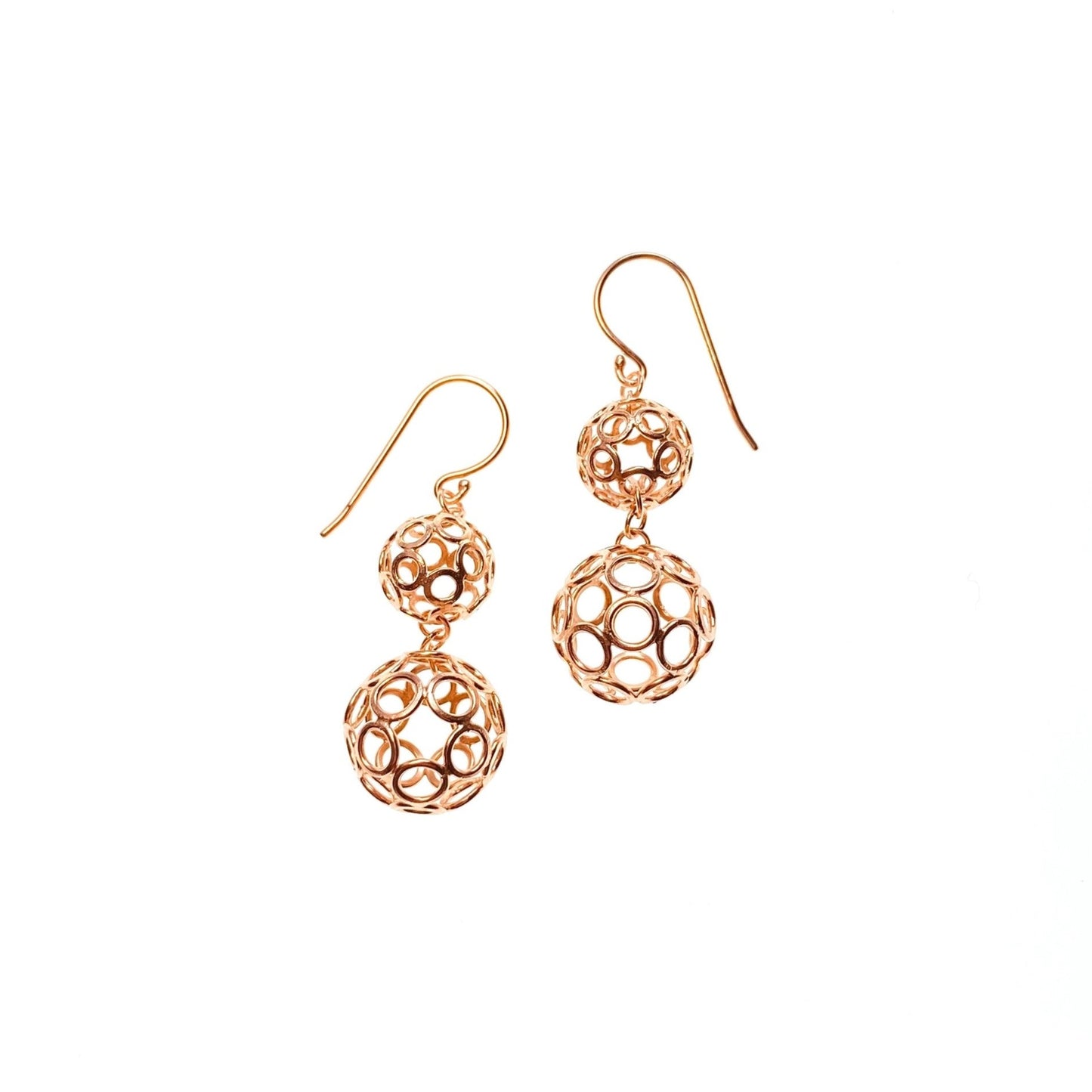 ダブルボール ピアス Pink
