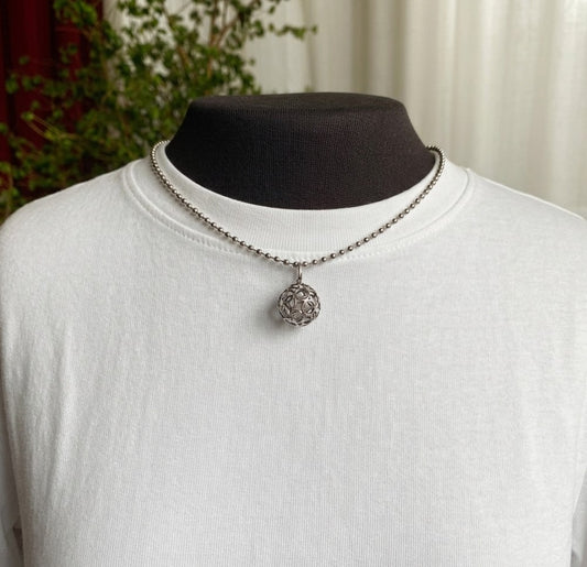 Ruthenium-plated Soccer/Football Necklace