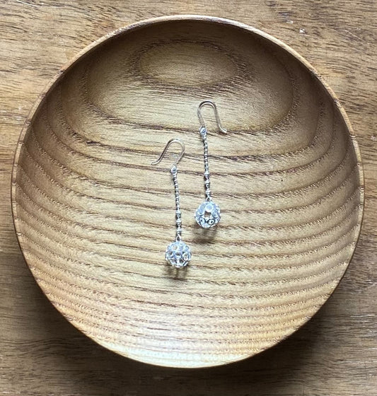 Small Ball Earrings (Long) with Resin Hook