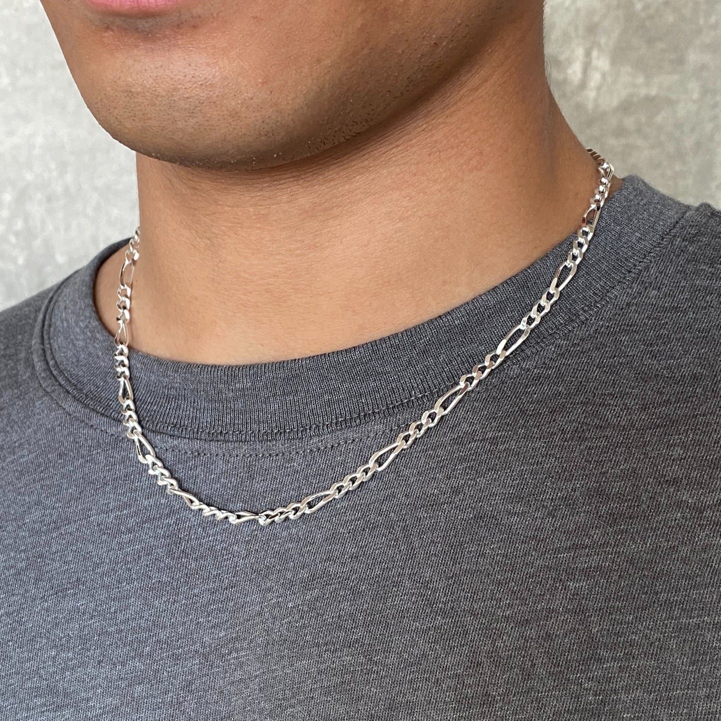 Figaro Chain with Diamond Cut Necklace