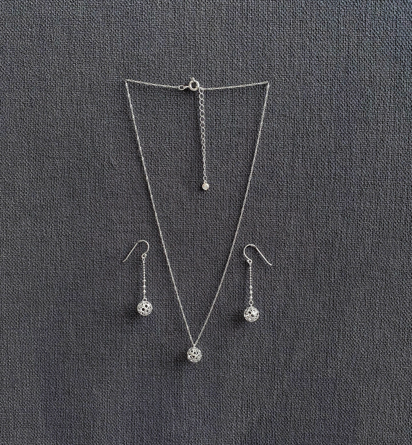 【5% OFF Price】Set of Small Ball Necklace and Earrings